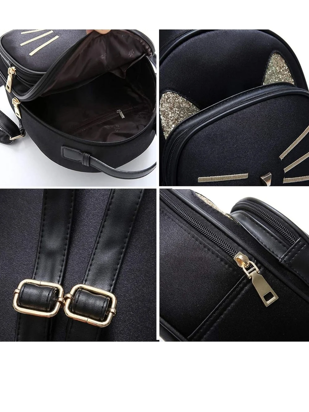 Black Cat Accent Mini Backpack for Women